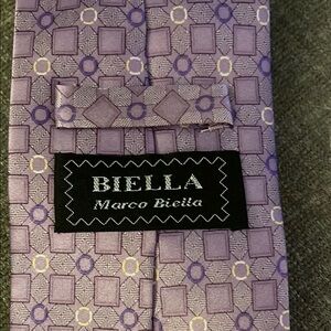 Biella Purple Geometric Silk Tie